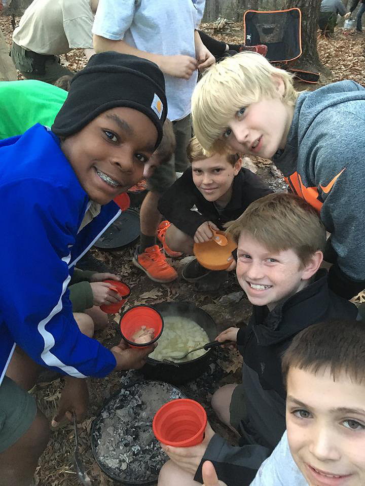 Eating chicken and dumplings for dinner