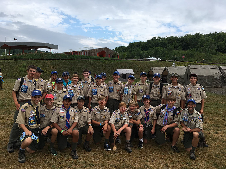 Group of Troop 370 scouts that attended the National Scout Jamboree in 2017